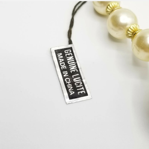 Vtg Large Chunky 18" Necklace Choker Single Strand Genuine Lucite Beads Necklace - Picture 2 of 7